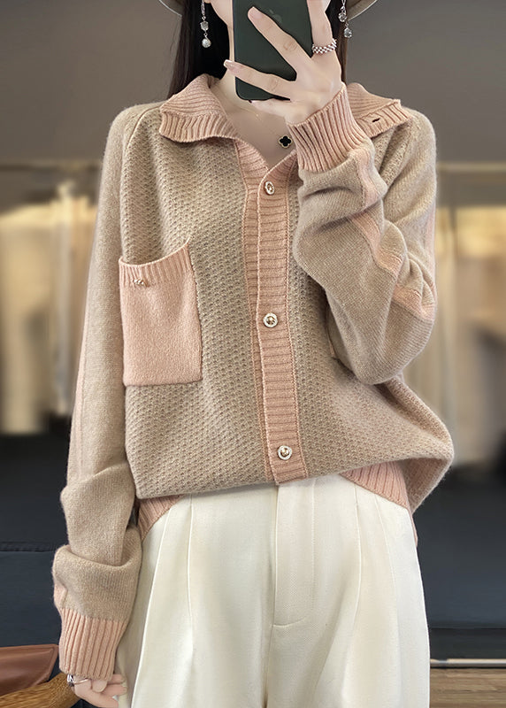 WW | Camel Button Pocket Patchwork Cashmere Coats