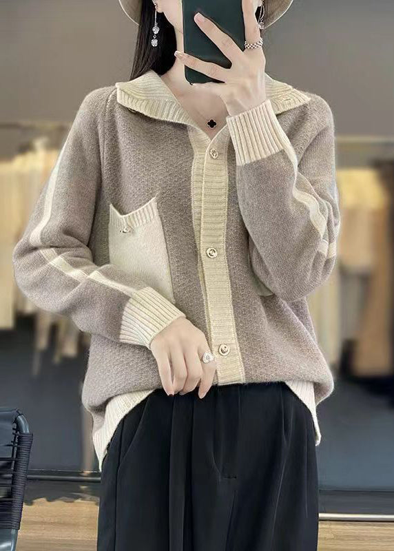 WW | Camel Button Pocket Patchwork Cashmere Coats