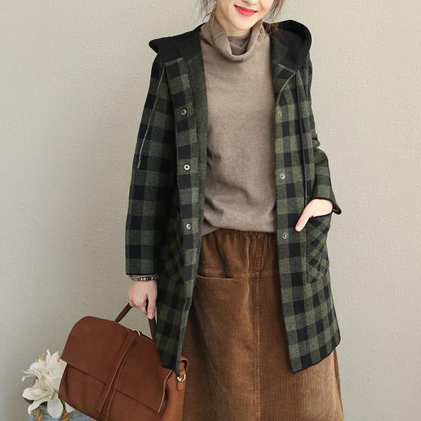 WW | Loose Plaid Hoodie Thick Coat Women 2018 Casual Jackets