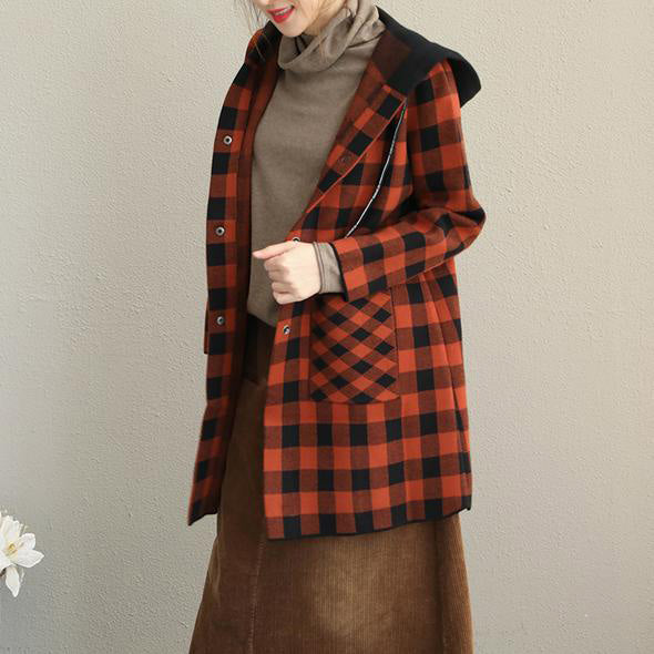 WW | Loose Plaid Hoodie Thick Coat Women 2018 Casual Jackets