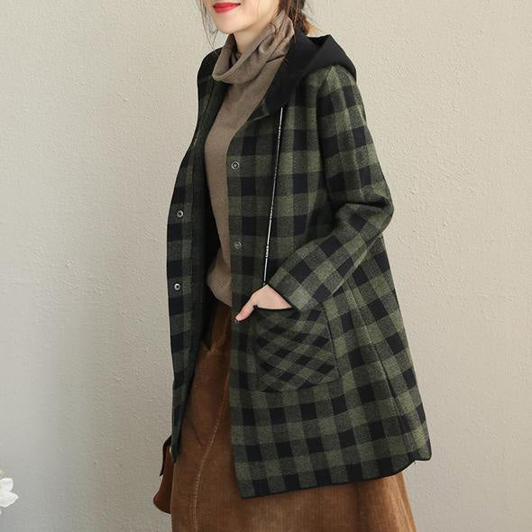 WW | Loose Plaid Hoodie Thick Coat Women 2018 Casual Jackets