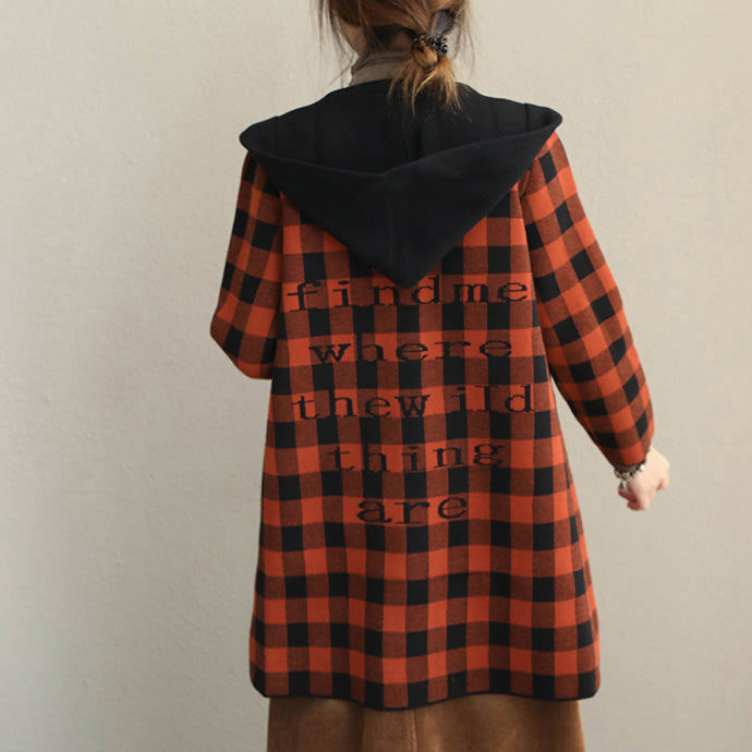WW | Loose Plaid Hoodie Thick Coat Women 2018 Casual Jackets