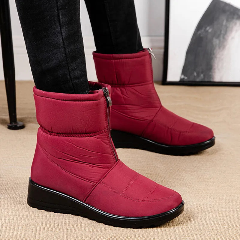 WW | Waterproof Snow Boots With Front Zipper For Women - Ideal for Winter