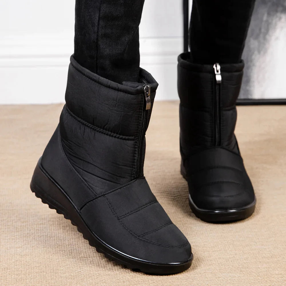 WW | Waterproof Snow Boots With Front Zipper For Women - Ideal for Winter