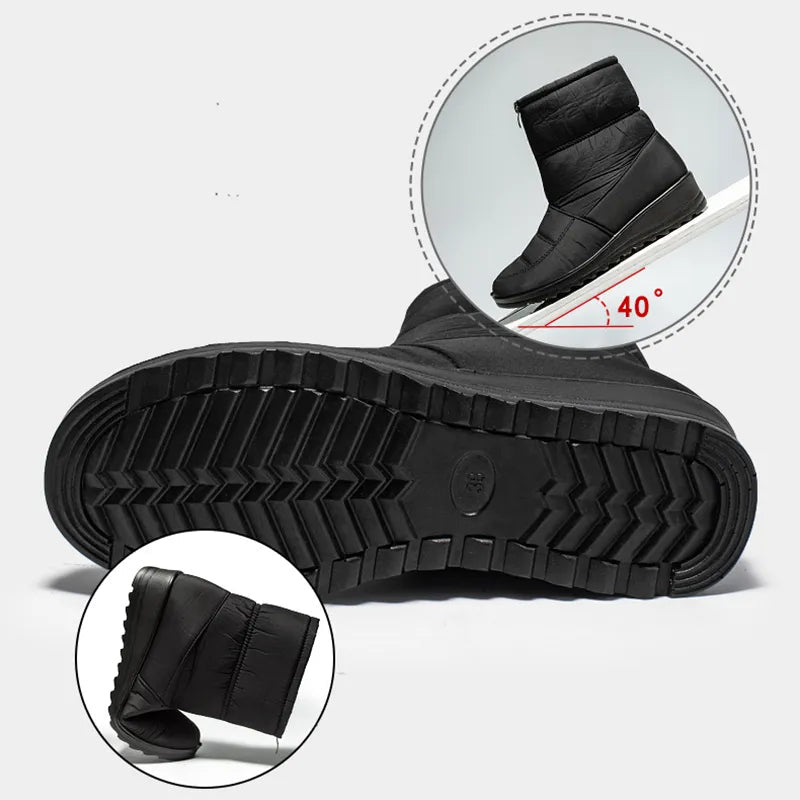WW | Waterproof Snow Boots With Front Zipper For Women - Ideal for Winter