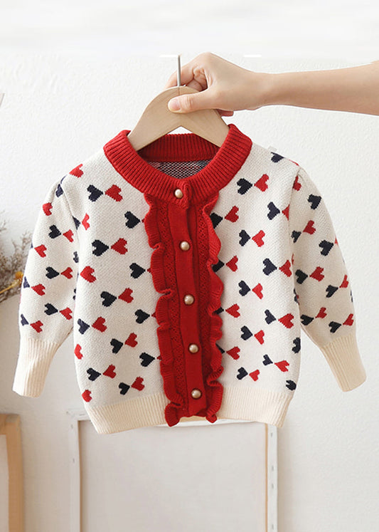 WW | Lila Knopf Rüsch Patchwork Baumwolle Strick Kinder Mäntel
