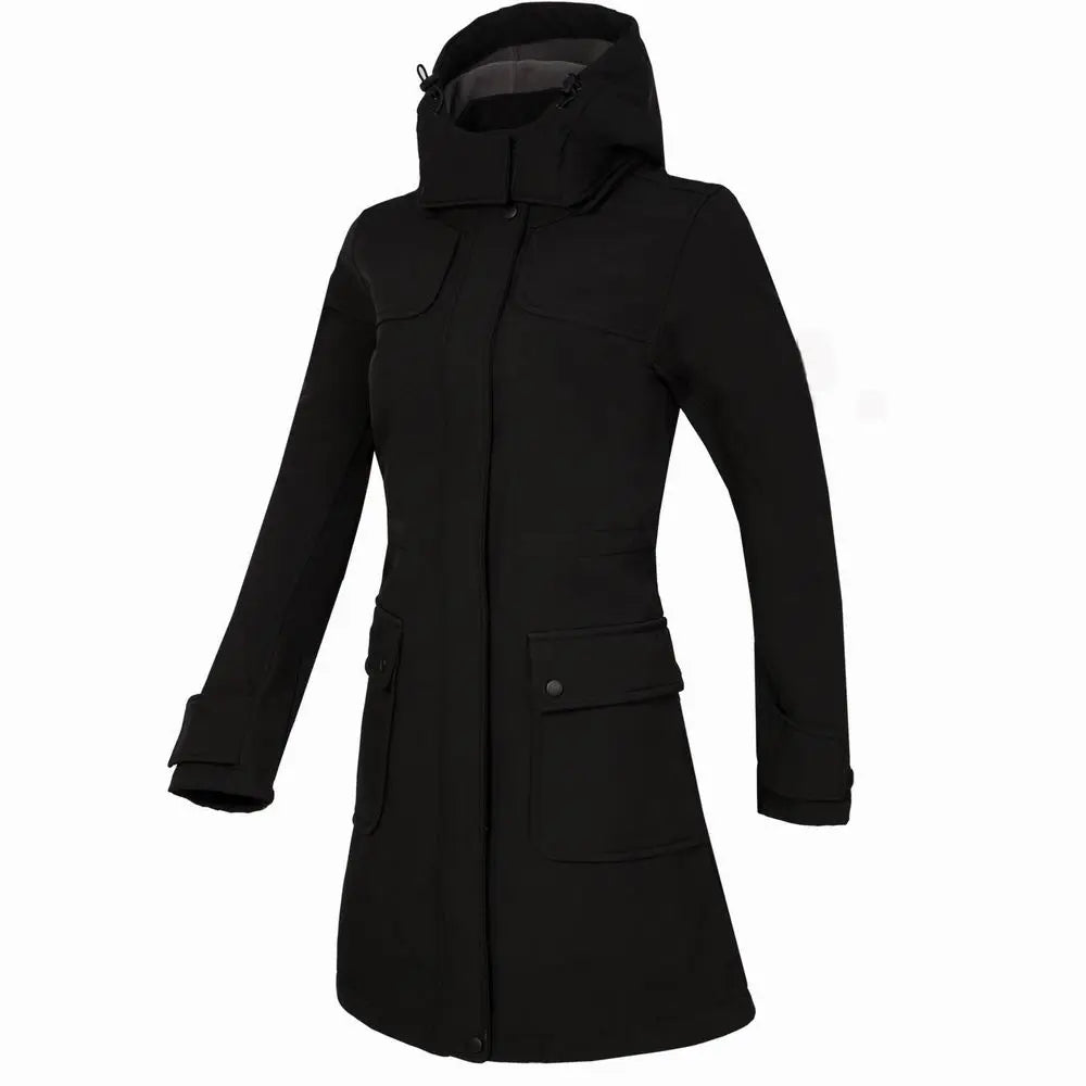 WW |  Lange Wasserdichte Outdoor Regenjacke mit Kapuze für Damen - Perfekt für Outdoor-Aktivitäten