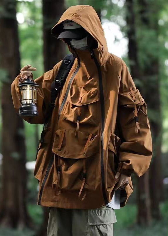 WW | Yellow hooded jackets with patch pockets, cotton