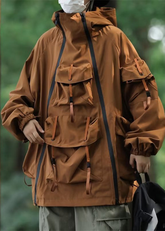 WW | Yellow hooded jackets with patch pockets, cotton