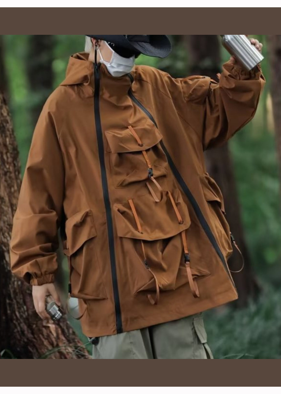 WW | Yellow hooded jackets with patch pockets, cotton