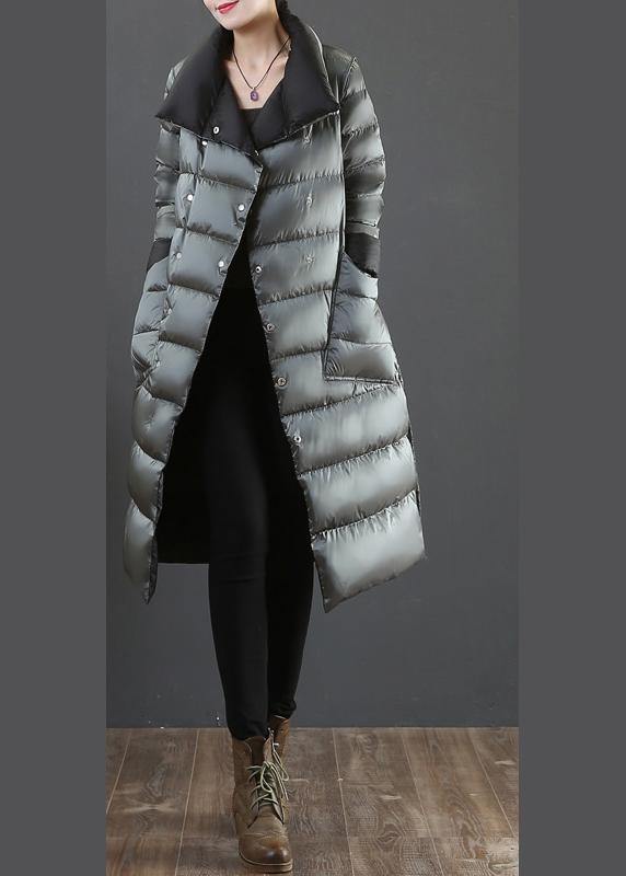WW | Kleidung Winterjacke Mäntel silber grau Stehkragen Taschen Daunenjacke Damen
