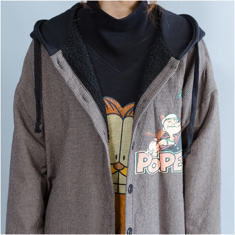 WW | khaki Druck Frauen Parka lässig mit Kapuze warm Wintermantel feine dicke Wintermäntel