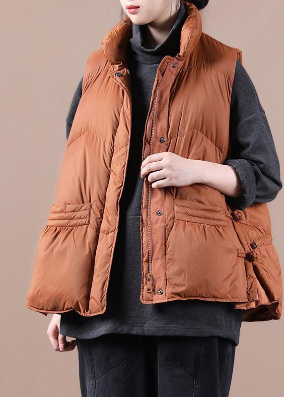 WW | Oversized Schnee Jacken Übermantel orange Stehkragen mit Reißverschluss warmer Wintermantel