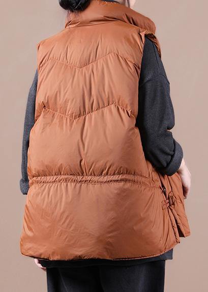 WW | Oversized Schnee Jacken Übermantel orange Stehkragen mit Reißverschluss warmer Wintermantel