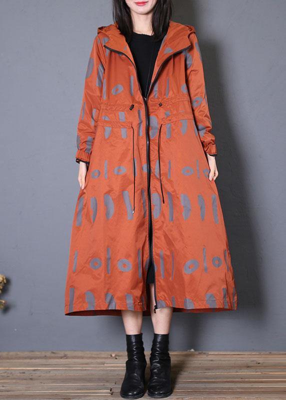 WW | oversized Jacken & Mäntel rote Drucke Kapuzenmantel