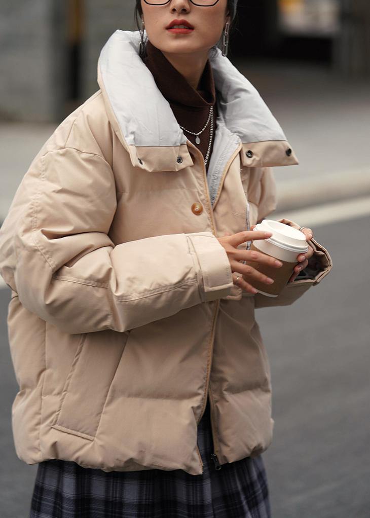 WW | Plus-Size Clothing Jackets Nude Stand Collar Patchwork Outerwear