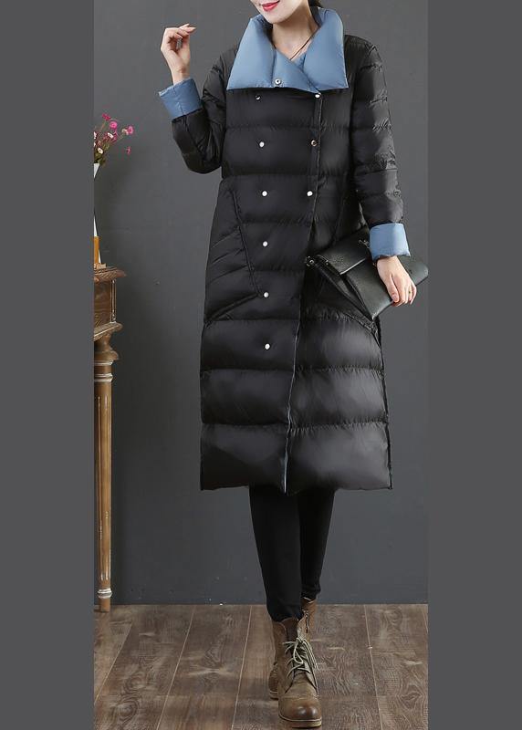 WW | Plus Size Clothing Snow Jackets Jackets Black Stand Collar Pockets Down Coat Winter