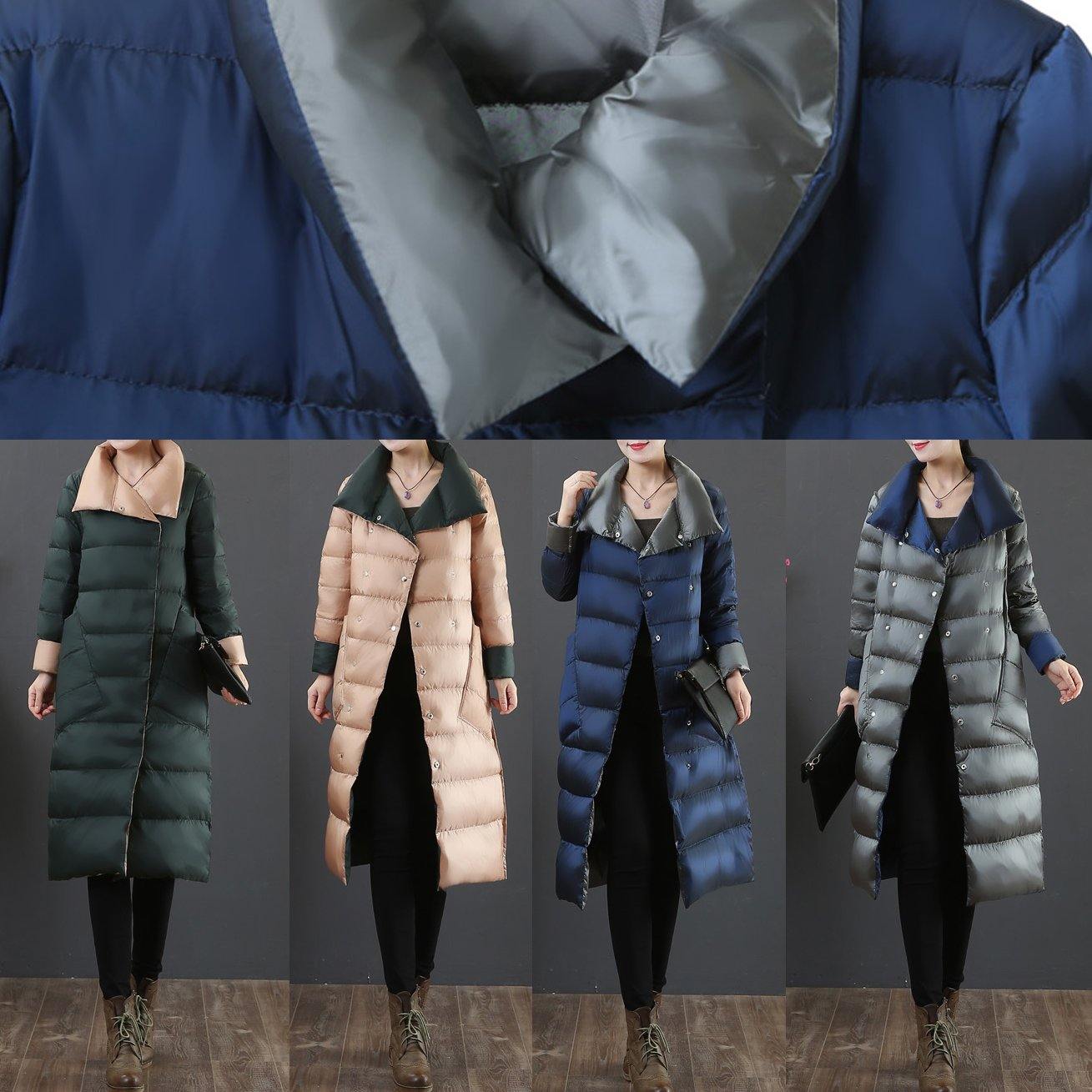 WW | Plus-Size-Bekleidung Schneejacken Jacken Schwarz Stehkragen Taschen Daunenmantel Winter
