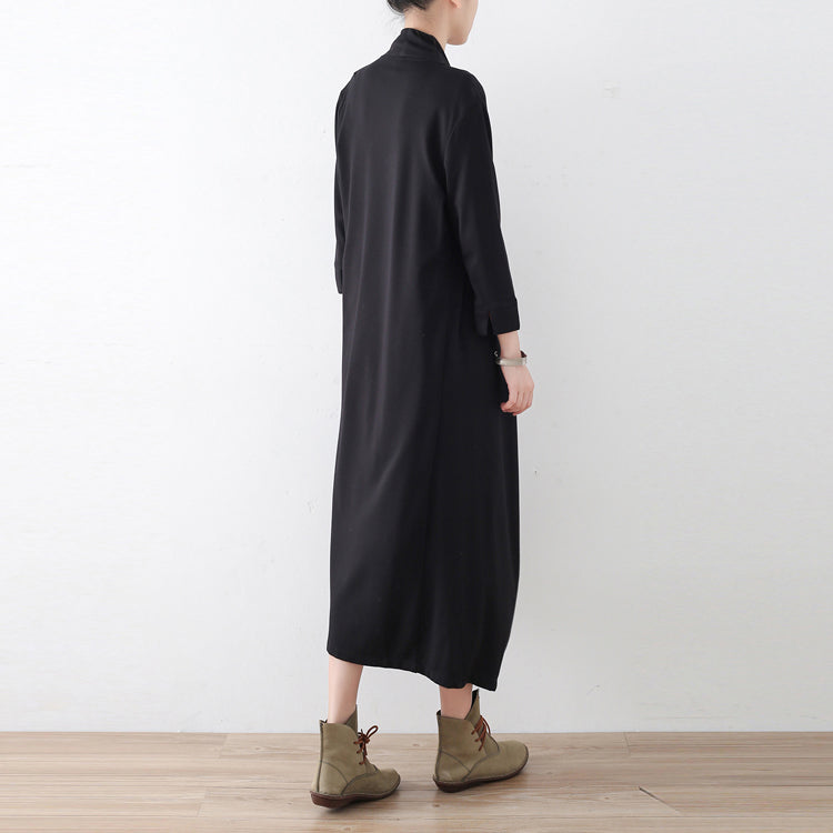 WW | Side Closure Cotton Cardigans Long Maxi Dresses Casual Clothes Original