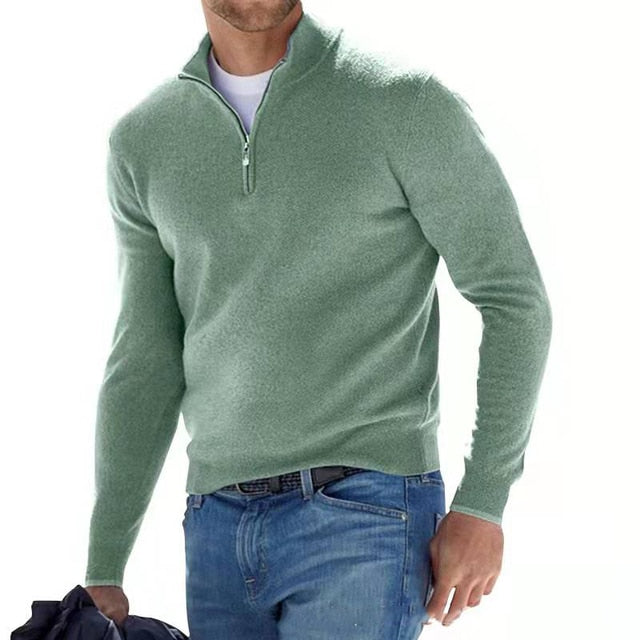 WW | Merino V-Ausschnitt Pullover mit Reißverschluss