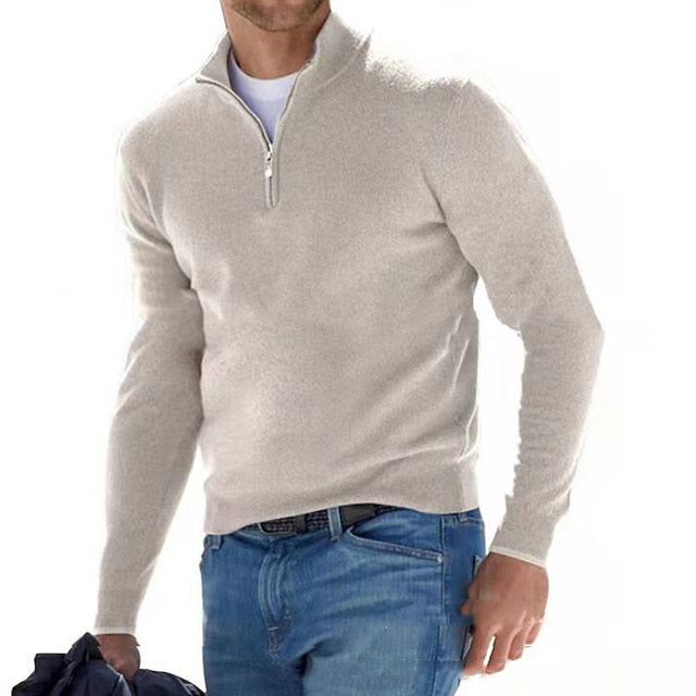 WW | Merino V-Ausschnitt Pullover mit Reißverschluss