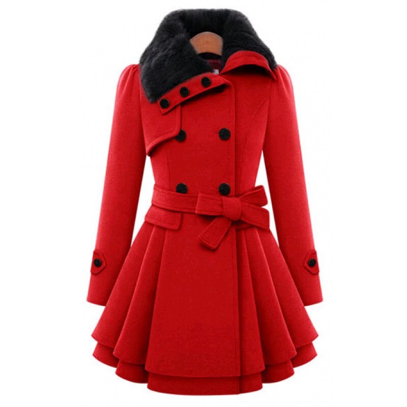 WW | Elegant jacket with faux fur collar