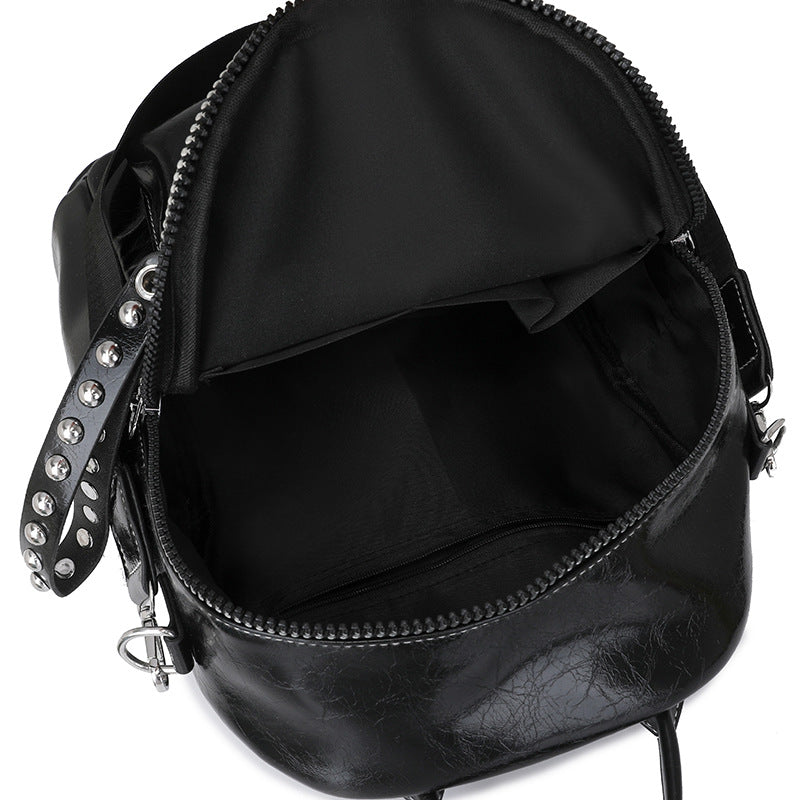 WW | Backpack - Silver - High-Quality Leather with Polyester Lining