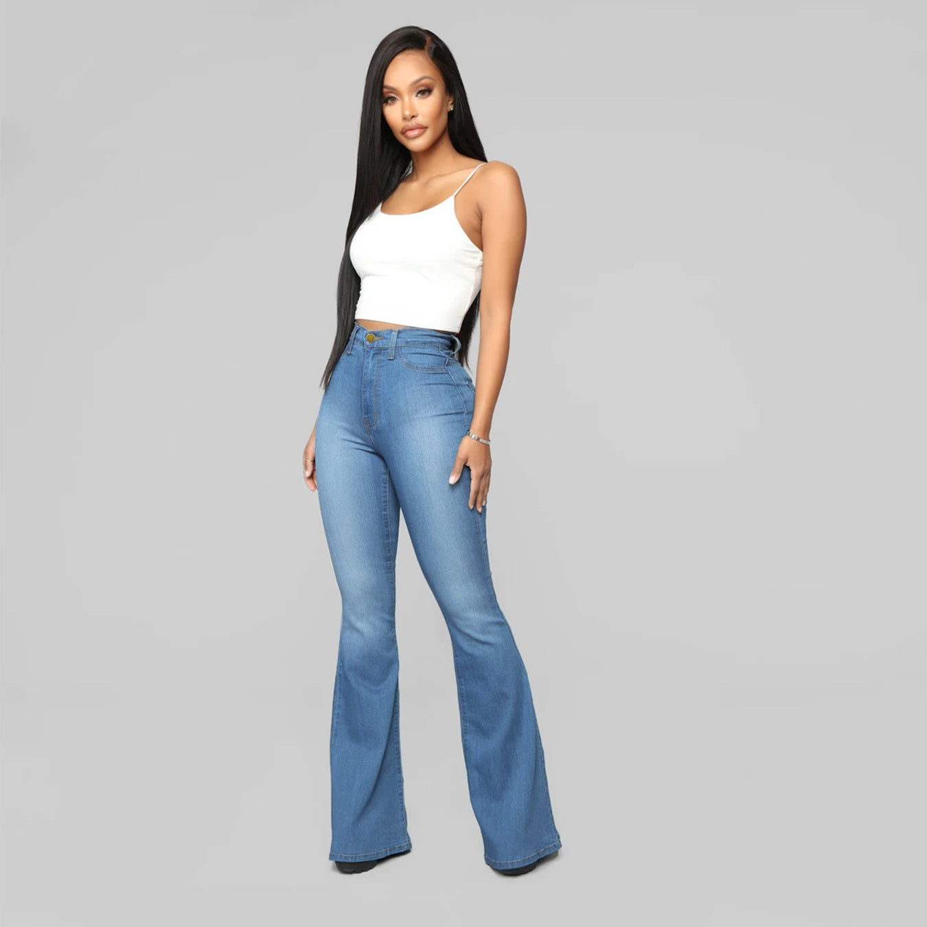 WW | Damen Hohe Taille Demon Jeans mit Geradem Bein