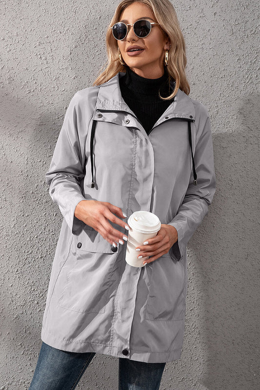 WW | Hooded Rain Jacket - Adjustable Waist - Water-Repellent - Casual Outerwear