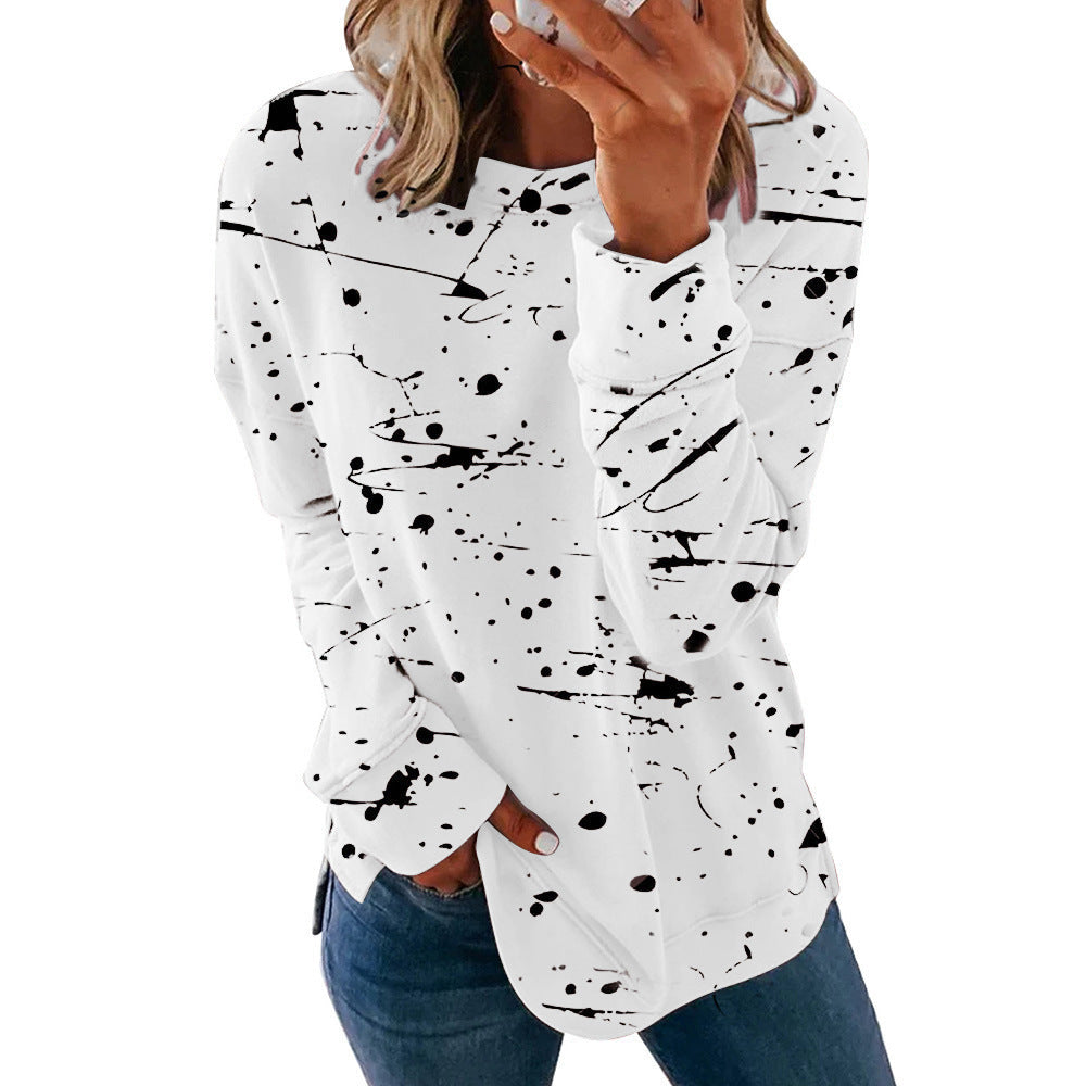 Damen Kreatives Sweatshirt mit Farbklecks-Design WW