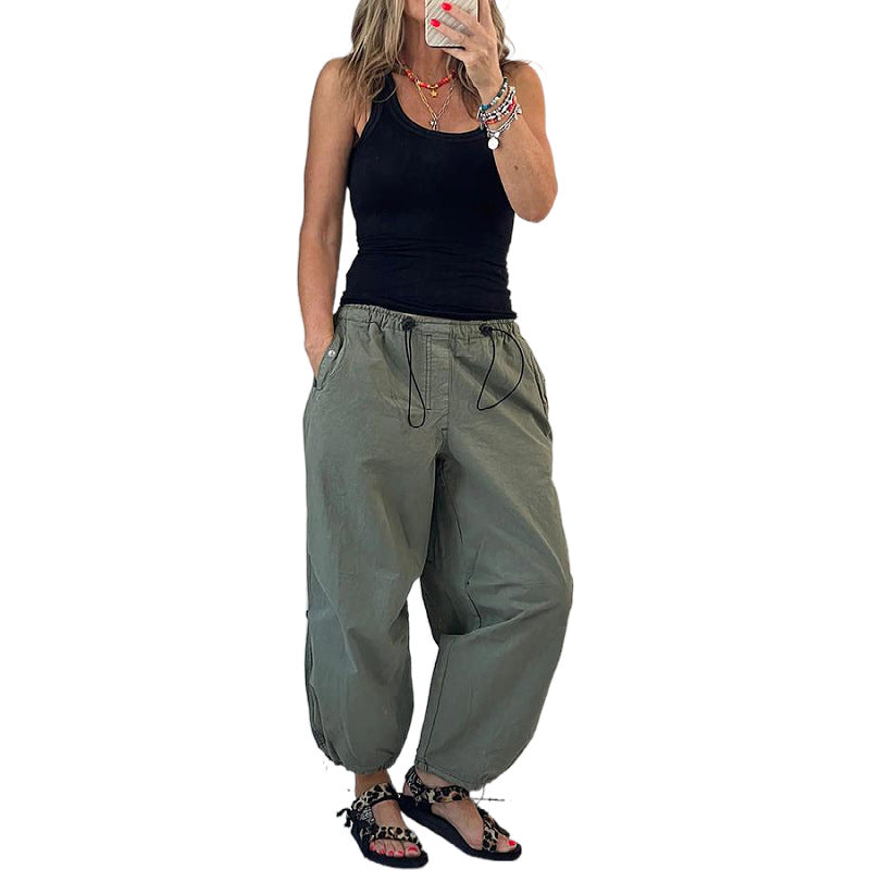 Damen lässige Bundfaltenhose aus atmungsaktivem Material WW