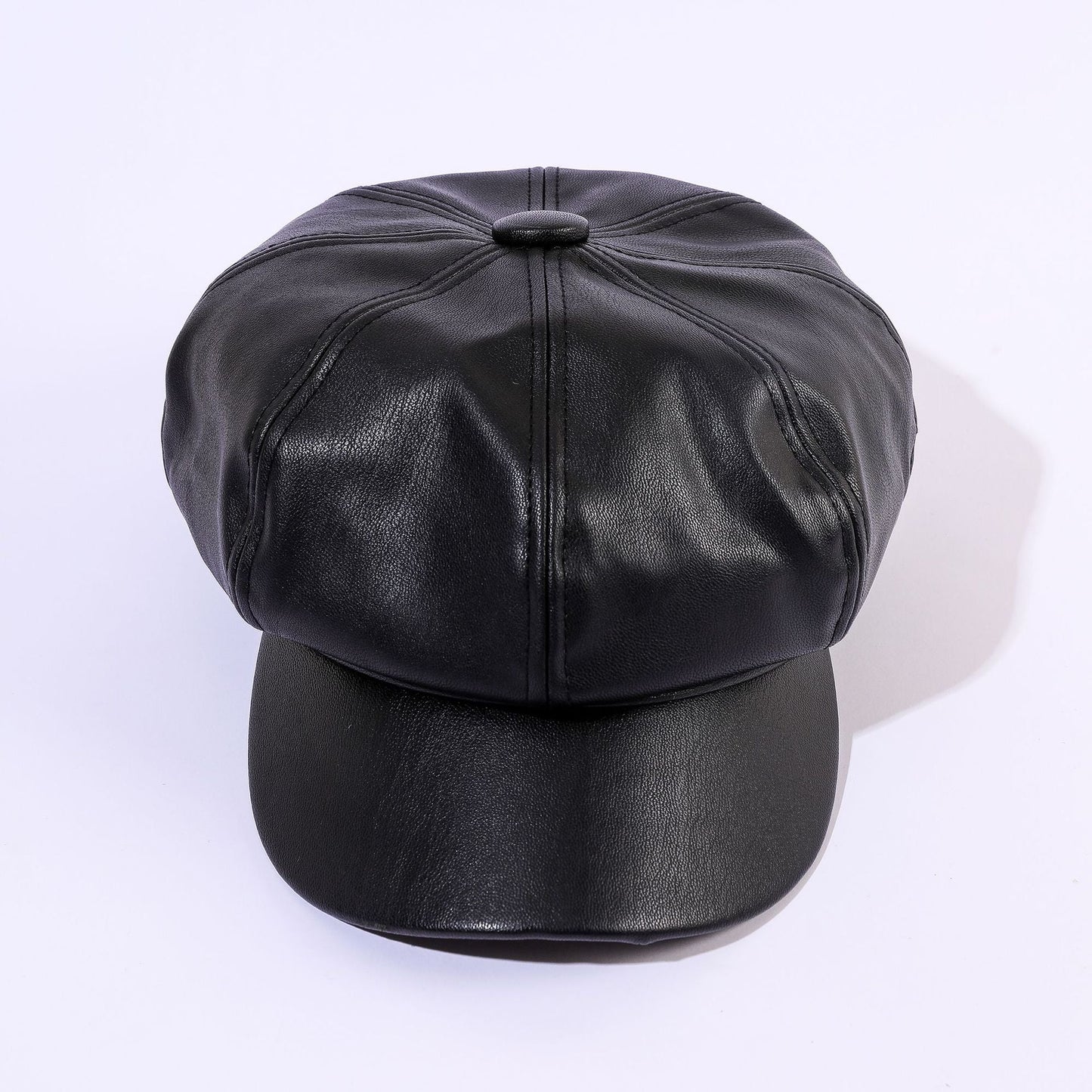 Damen Leder-Baker Boy Cap mit klassischem Design WW