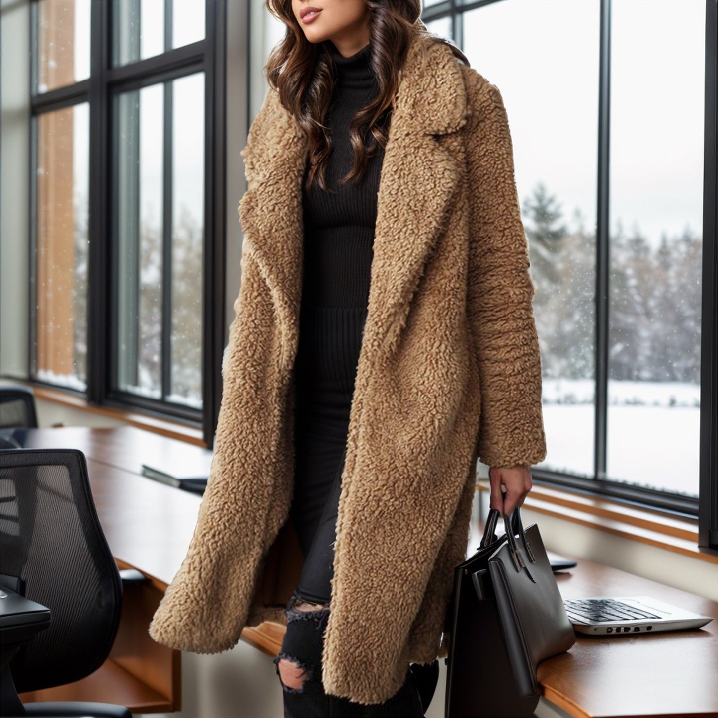 WW | Women's Plus Size Teddy Jacket with Lined Collar