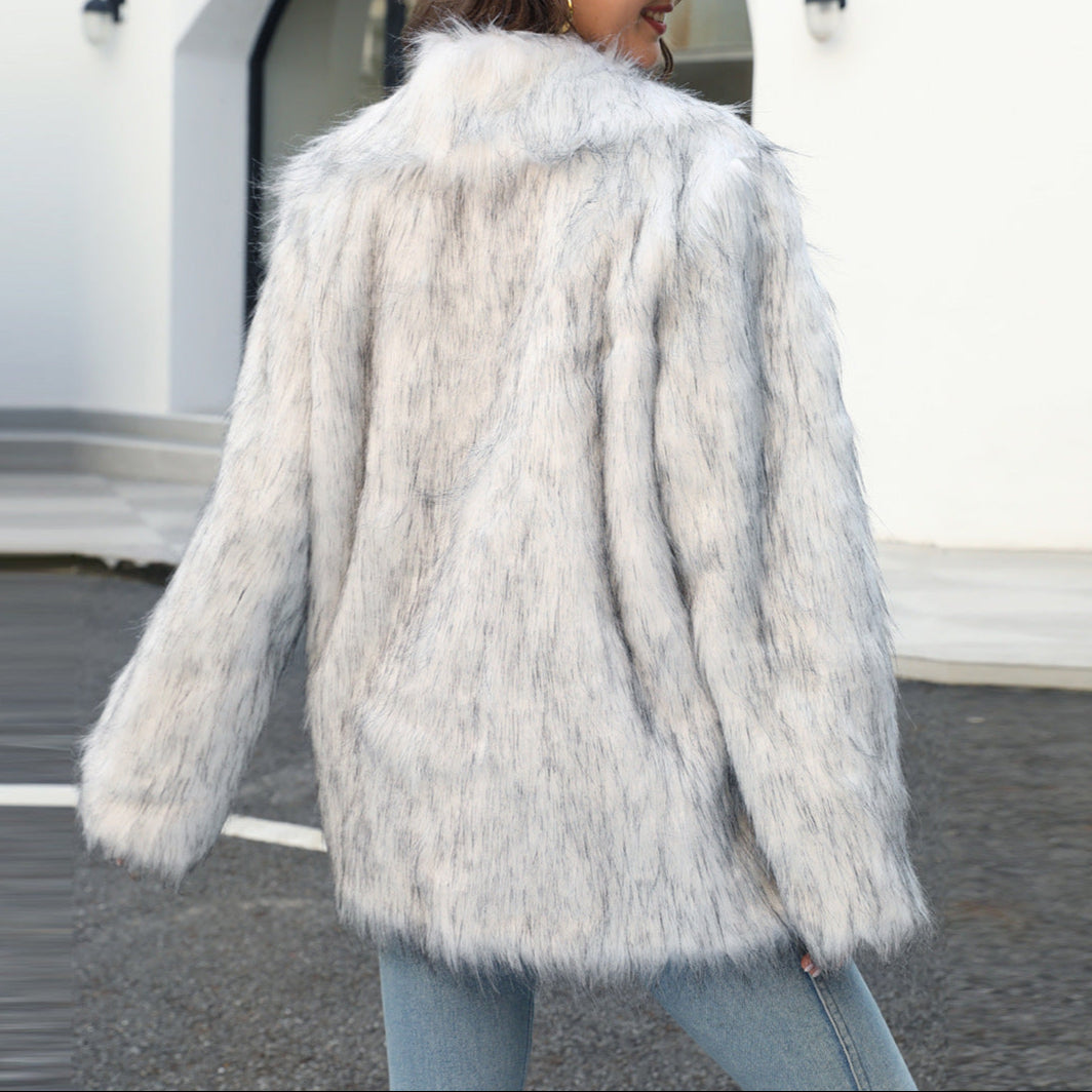 WW | Women's Elegant Faux Fur Jacket Soft Collar
