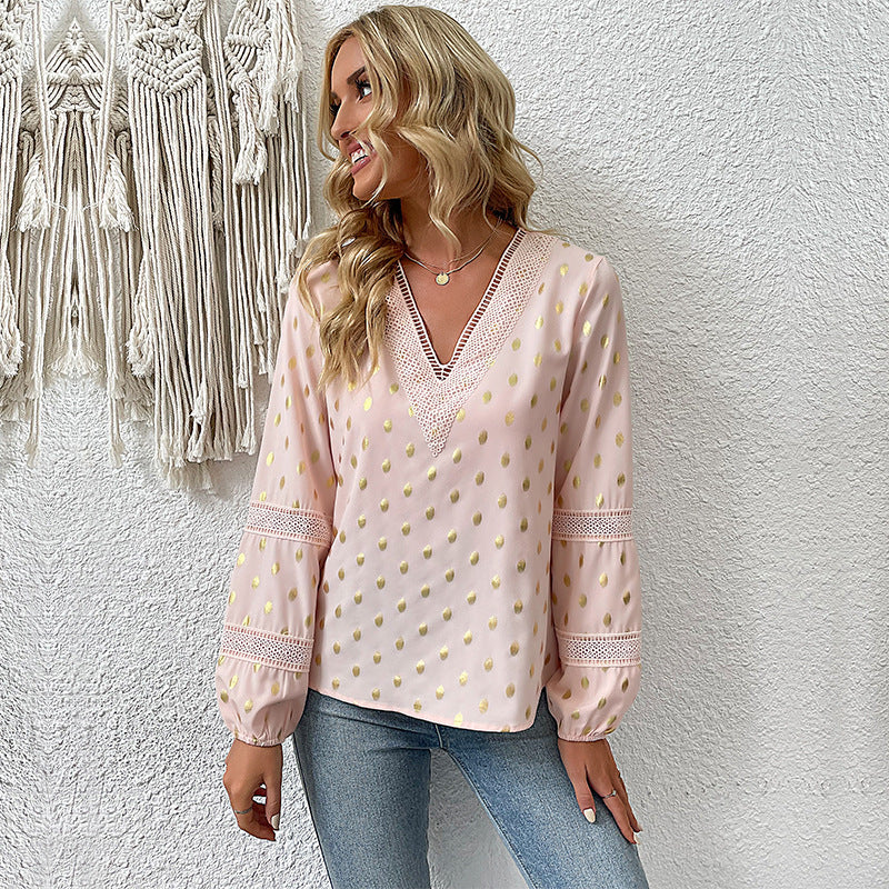 Damen Bluse mit feinen Spitzenakzenten und eleganten Detail-Elementen WW