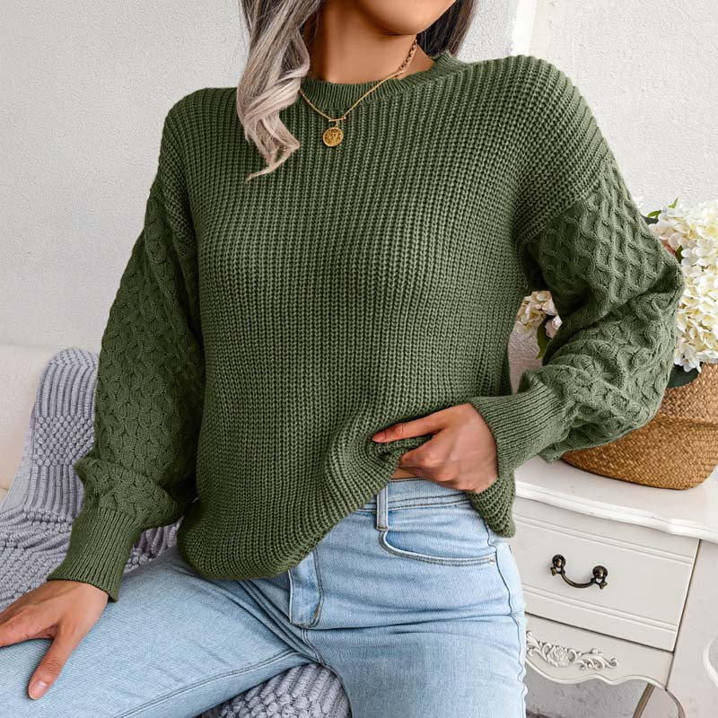 WW | Schlichter Pullover Aus Einfarbigem Strickdesign