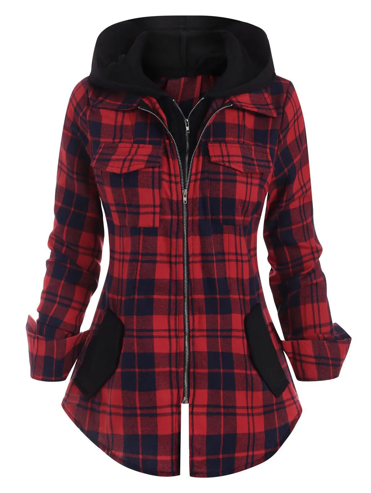 WW | Damen Gefütterte Flanelljacke mit Taschen