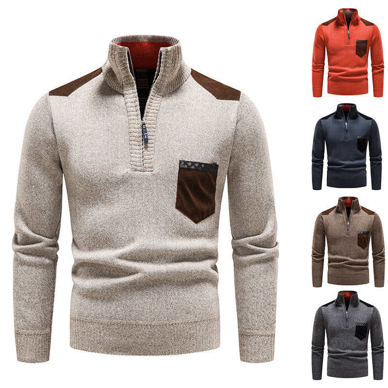 Men's fashionable stand-up collar sweater WW