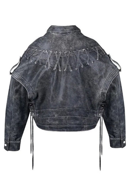 WW | Edge - Abgenutzte Schnür-Bikerjacke