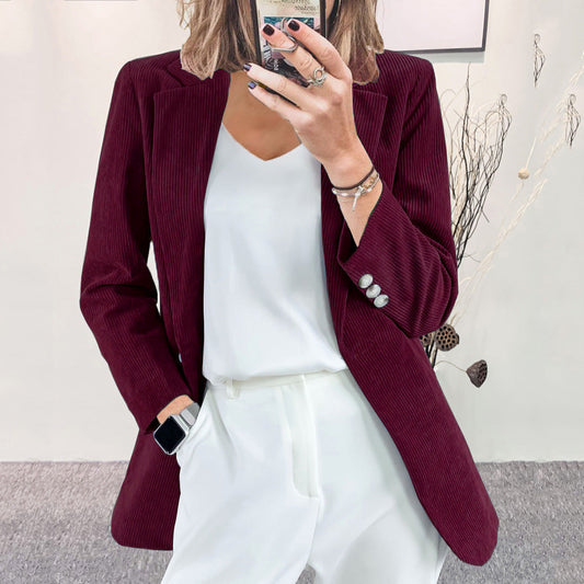 Damen Cordblazer mit feiner Textur und eleganten Details WW