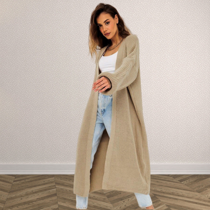 Women's Open-Front Chunky Knit Cardigan with Deep Pockets WW