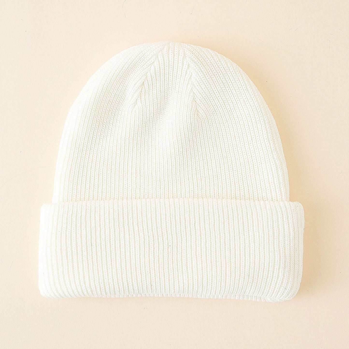 Damen Beanie-Mütze aus hochwertiger, weicher Baumwolle mit breitem Umschlag WW