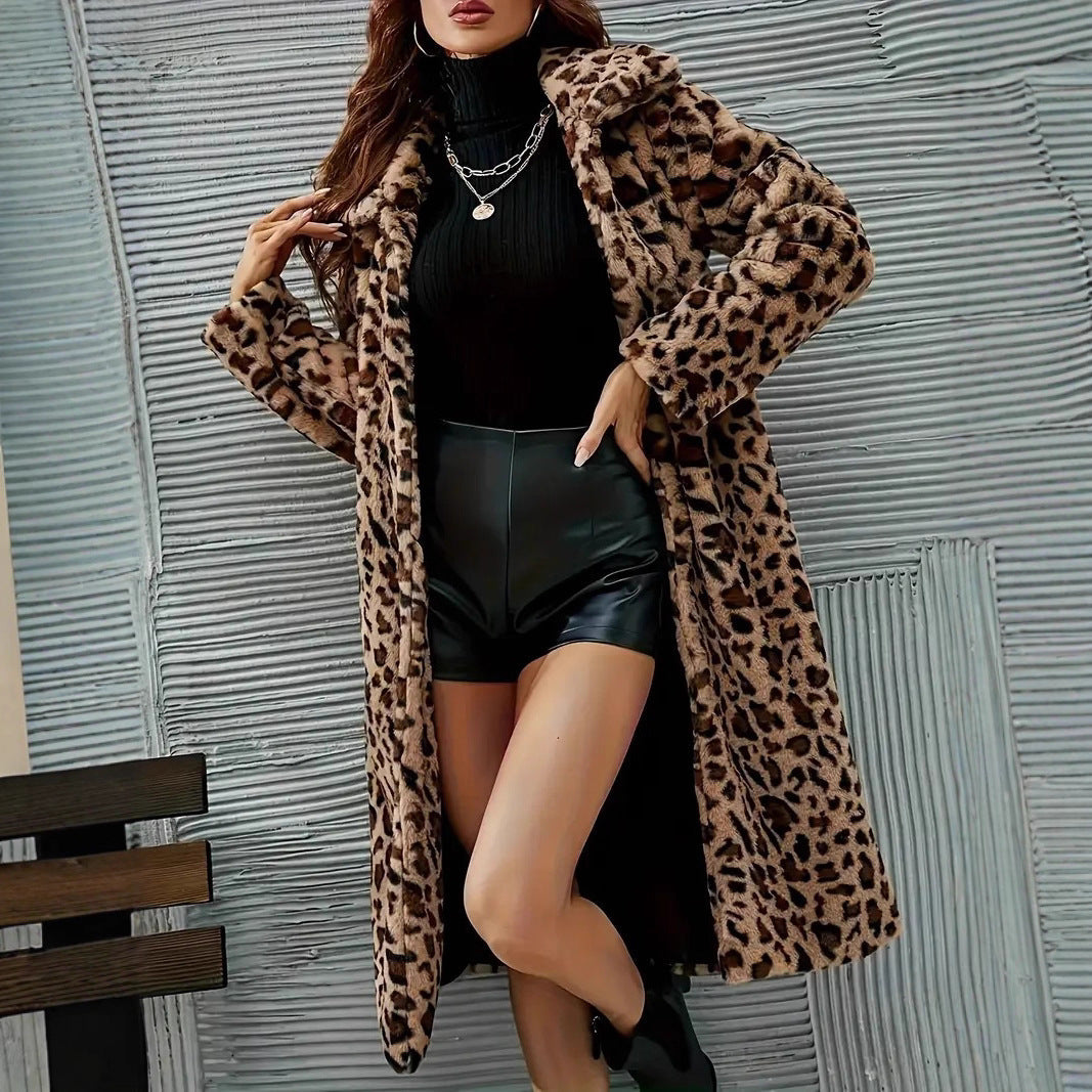 WW | Women's Leopard Faux Fur Jacket Stylish & Cozy