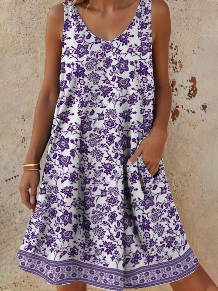 Damen Freizeitkleid mit lässigem Schnitt und floralem Design WW