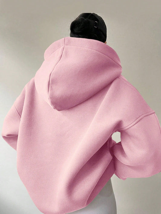 Damen Oversized Kapuzenpullover mit Kängurutasche WW