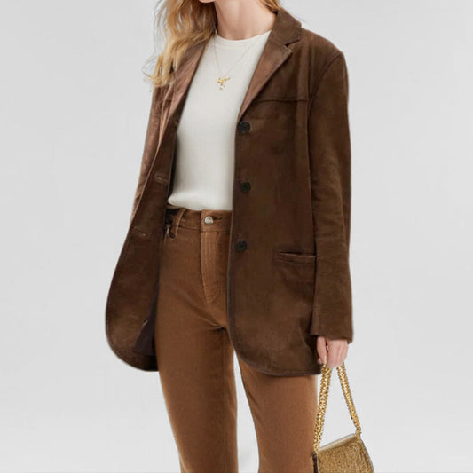 Women's Elegant Slim-Fit Faux Suede Blazer WW