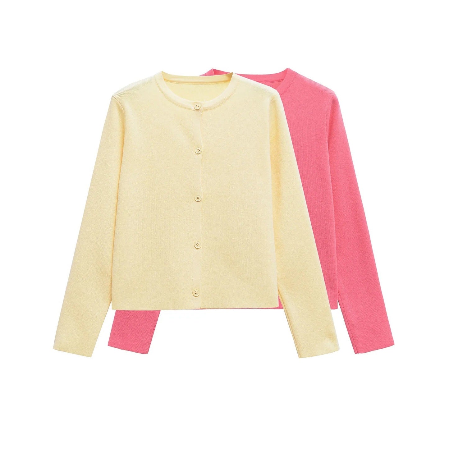 Damen Strickjacke mit knöpfbarem Design und elegantem Rundhalsausschnitt W&W