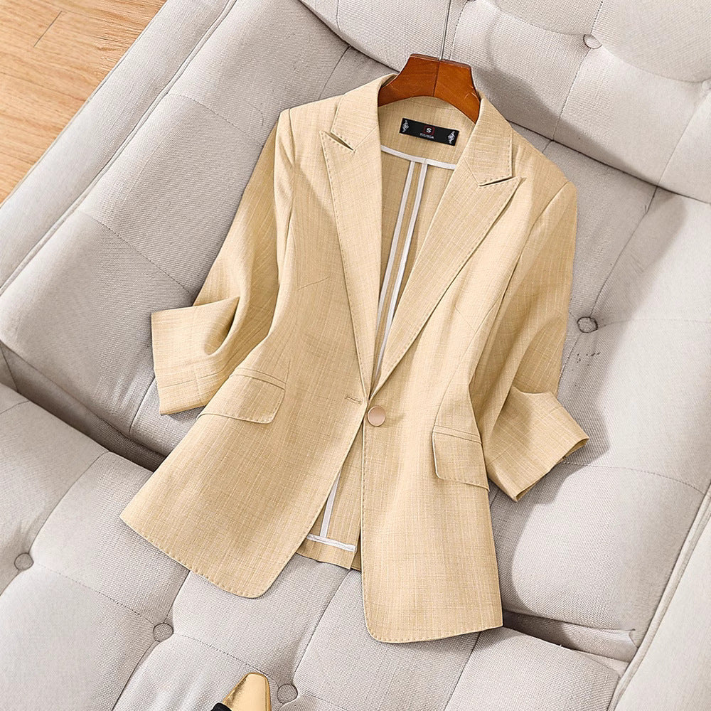 WW | Blazer Tailored fit Luxurious fabric 3/4 sleeves Single-breasted