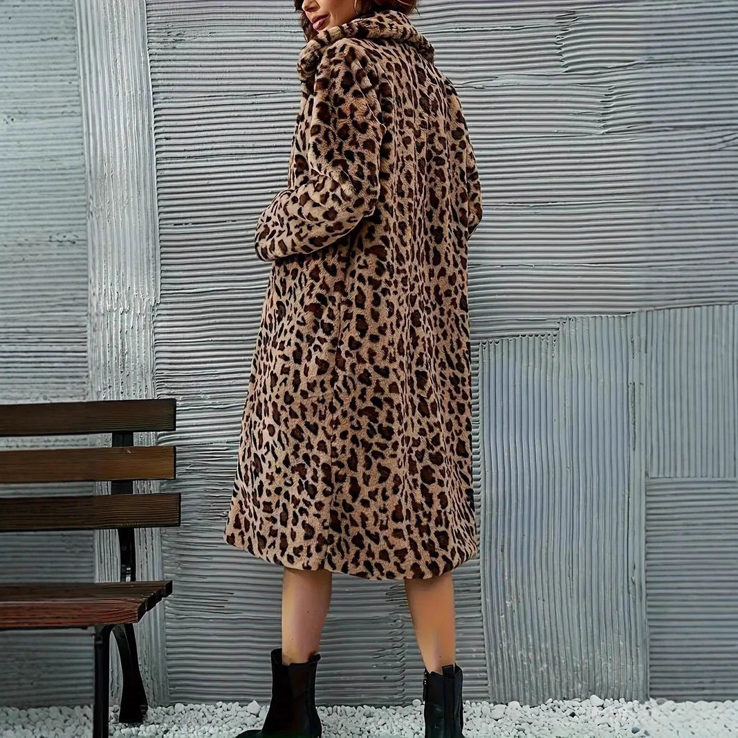 WW | Women's Leopard Faux Fur Jacket Stylish & Cozy