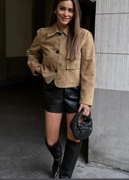 WW | Camel Boxy Wolljacke